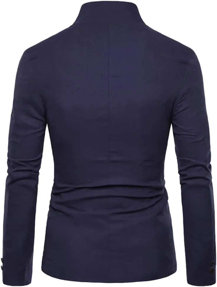 Mens Casual Solid Color Blazer Multi-Buttons Slim Fit Sports Coat for Wedding