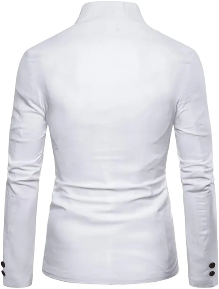 Mens Casual Solid Color Blazer Multi-Buttons Slim Fit Sports Coat for Wedding