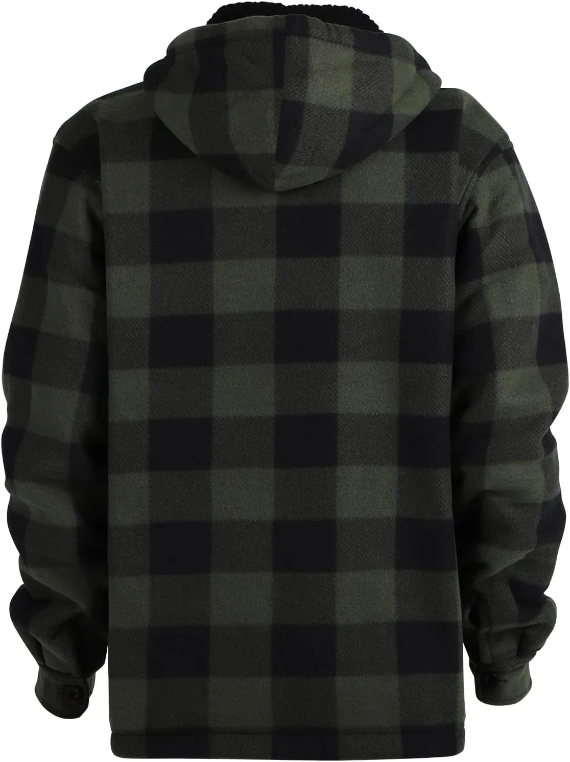 Mens Flannel Jackets Sherpa Lined Fleece Zip Up Winter Warm Workout Plaid Sweatshirt with Hood