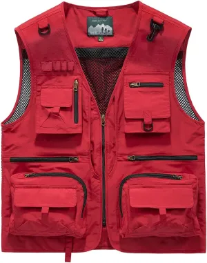 Men's Outdoor Fishing Work Safari Travel Photo Cargo Vest Outdoor Fishing Vest