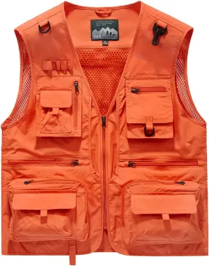 Men's Outdoor Fishing Work Safari Travel Photo Cargo Vest Outdoor Fishing Vest