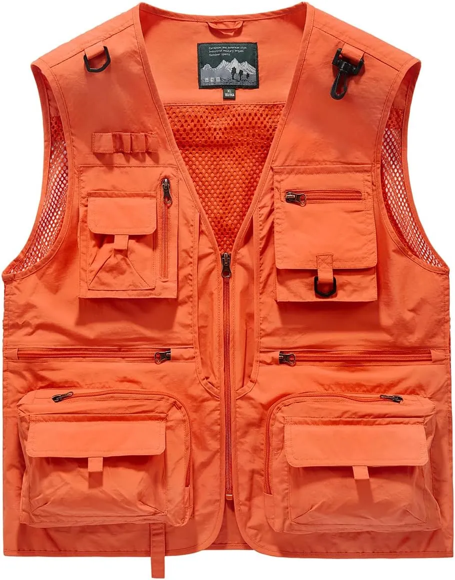Men's Outdoor Fishing Work Safari Travel Photo Cargo Vest Outdoor Fishing Vest