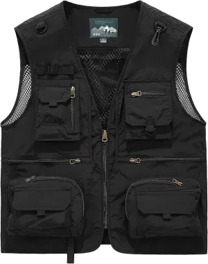 Men's Outdoor Fishing Work Safari Travel Photo Cargo Vest Outdoor Fishing Vest