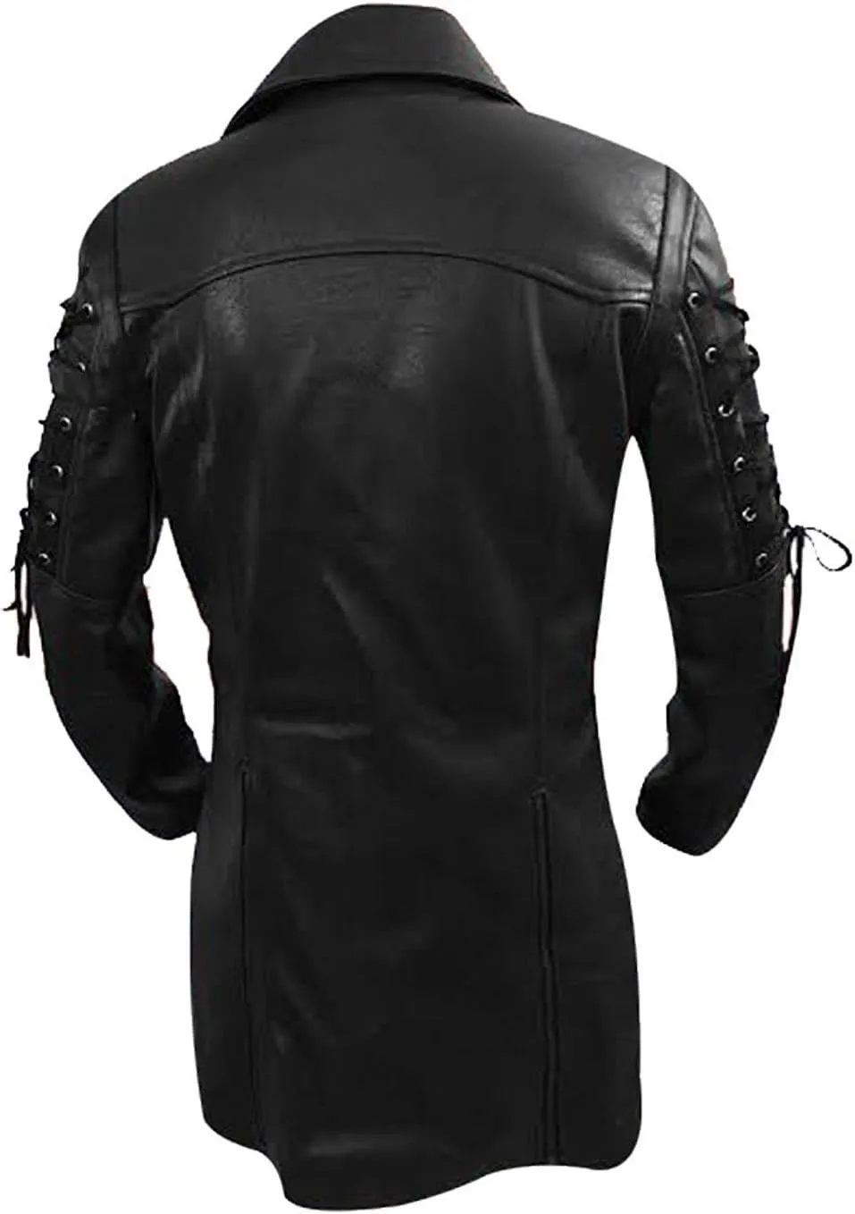 Mens Real Leather Sexy Steampunk Coat Goth Matrix Trench Coat Gothic Real Leather Coat