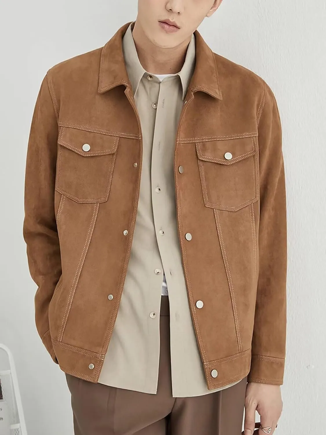Mens Sport Coat Suede Jacket for Men Men's Casual Blazer Slim Fit Business Sports Coat Western Blazers for Men