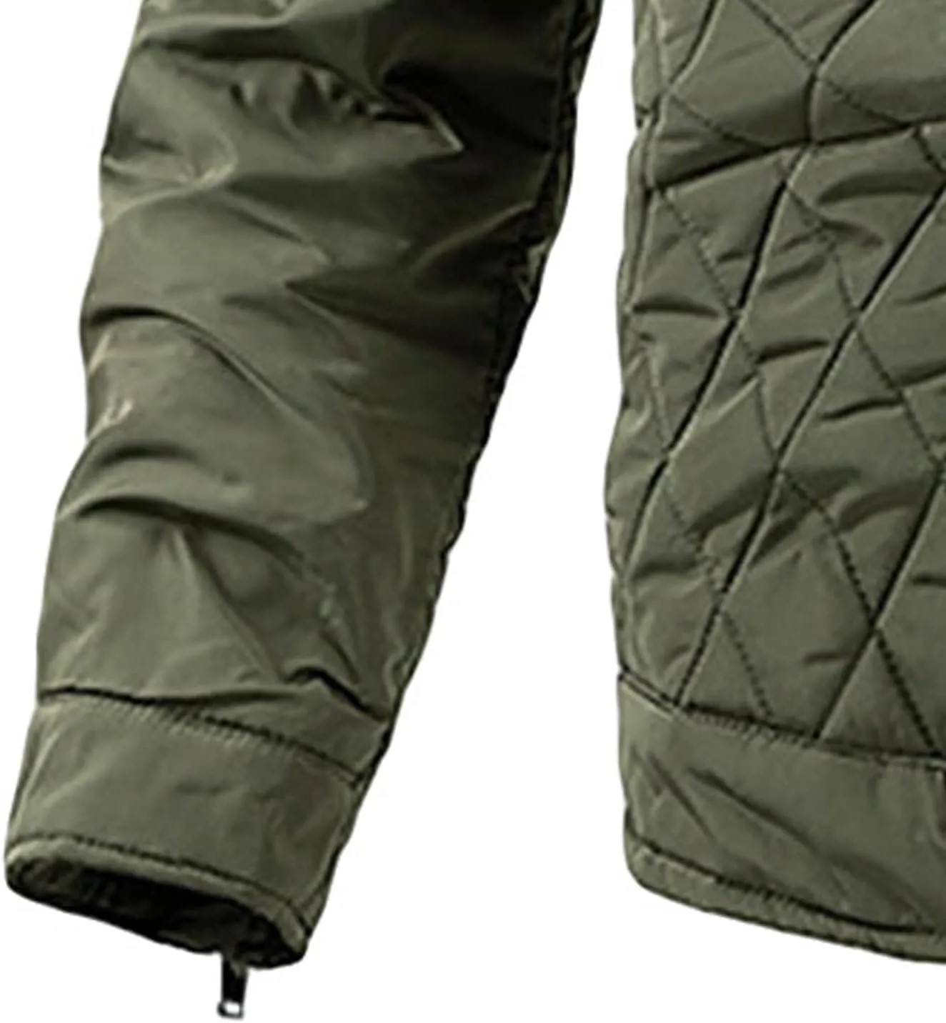 Men's Thin Casual Cotton Jacket Male Diamond Quilted Bike Outwear Men Stand Collar Zip Warm Padded Coats