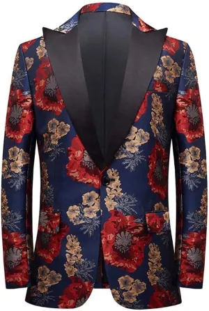 Men's Vintage Jacquard Suit Jacket Blazer Blazers Prom, Banquet, Dinner, Wedding, Prom, Party