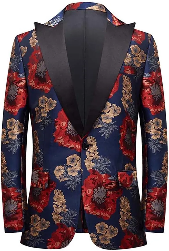 Men's Vintage Jacquard Suit Jacket Blazer Blazers Prom, Banquet, Dinner, Wedding, Prom, Party