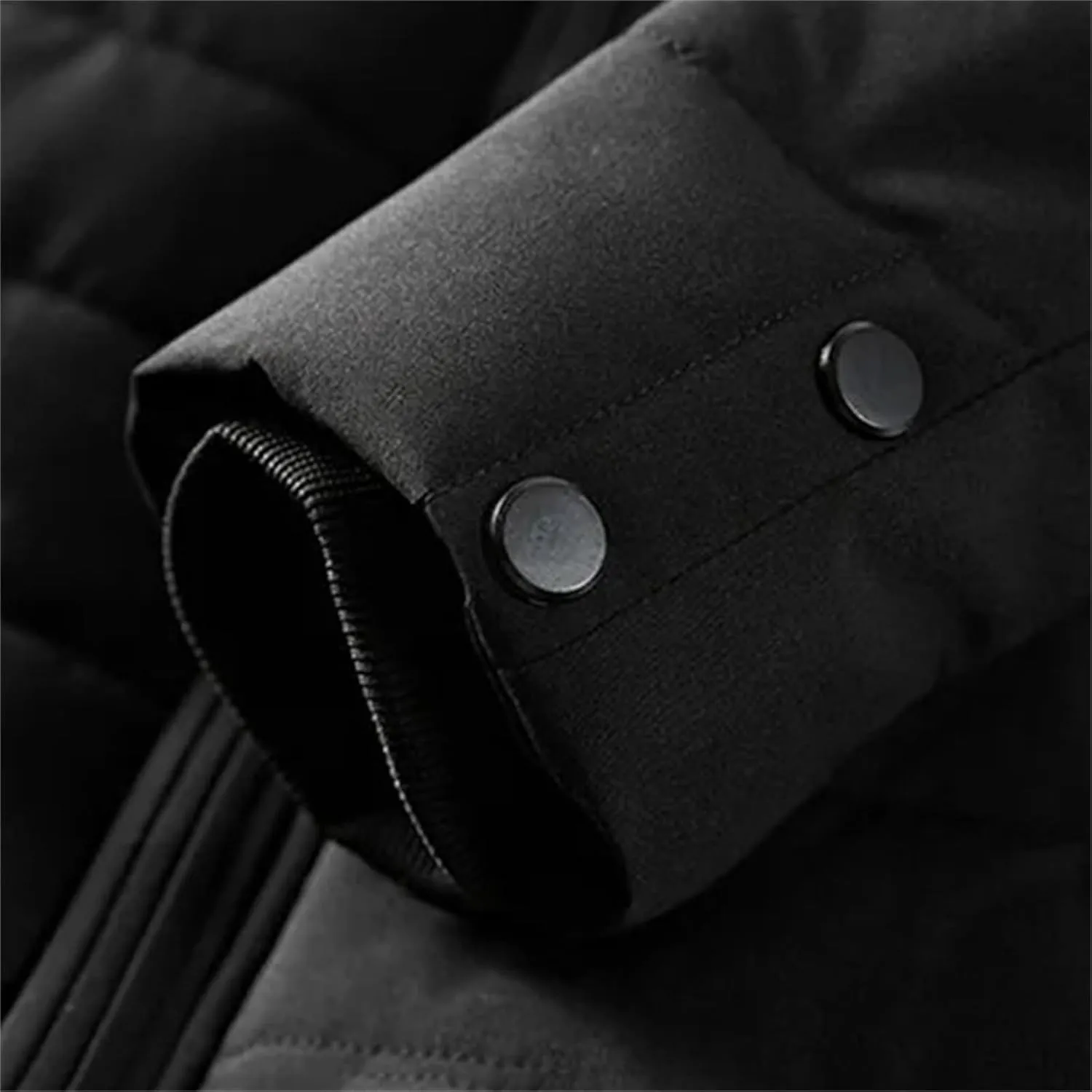 Men's Warm Fleece Jacket Winter Coats Fur Collar Windbreaker Cotton Padded Thick Black Coat Male Casual Jackets