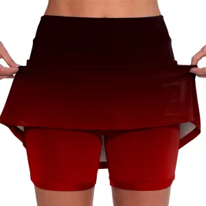 Mini Skorts for Women Tummy Control High Waisted Athletic Tennis Golf Skirts with Pockets Gradient Color Skirt