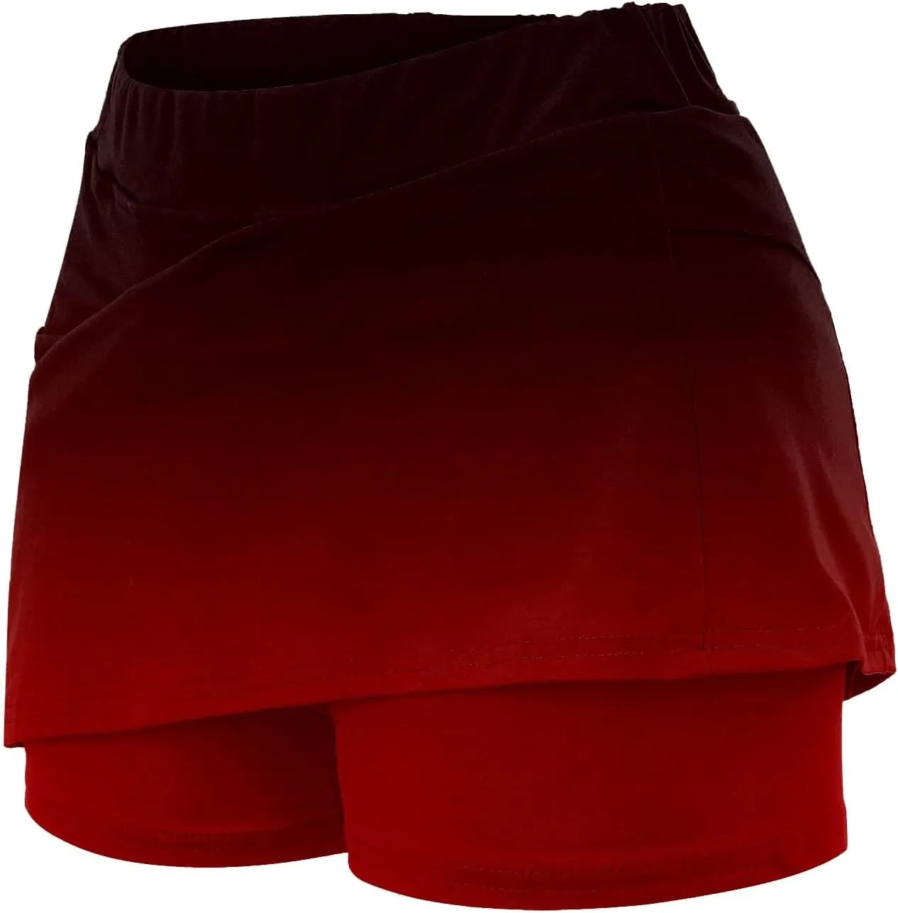 Mini Skorts for Women Tummy Control High Waisted Athletic Tennis Golf Skirts with Pockets Gradient Color Skirt