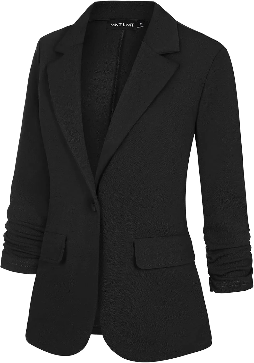 MINTLIMIT Womens Blazer 3/4 Sleeve Lapel Collar Business Work Blazers Button Front Casual Jackets with Pockets