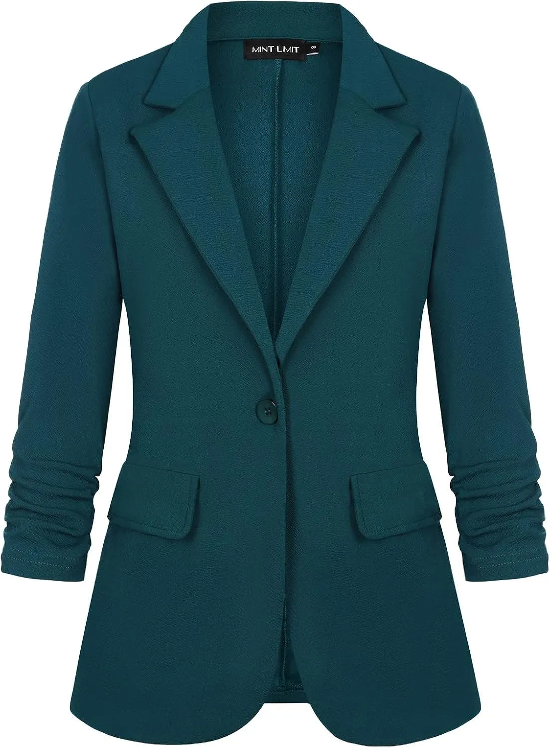 MINTLIMIT Womens Blazer 3/4 Sleeve Lapel Collar Business Work Blazers Button Front Casual Jackets with Pockets