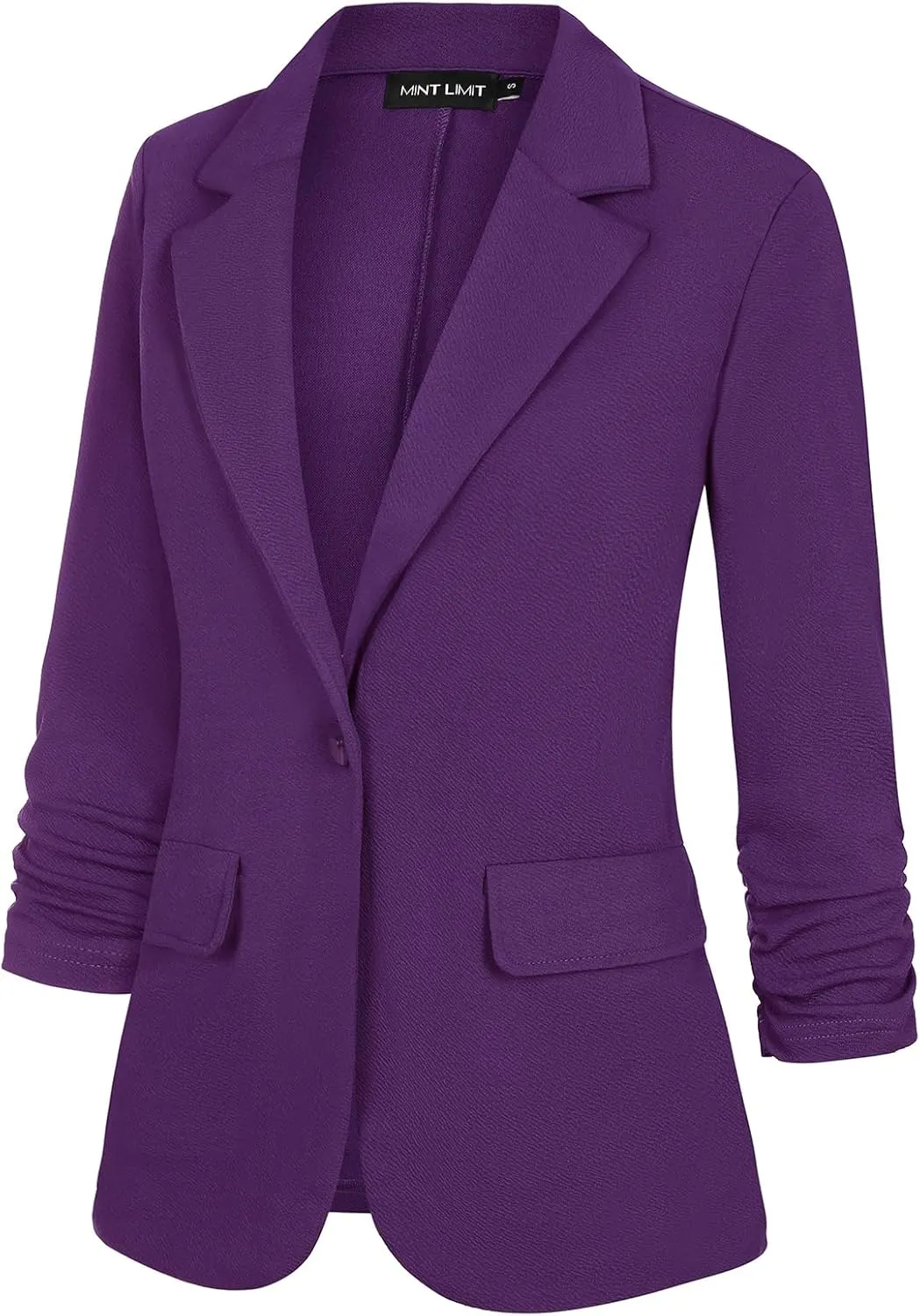 MINTLIMIT Womens Blazer 3/4 Sleeve Lapel Collar Business Work Blazers Button Front Casual Jackets with Pockets