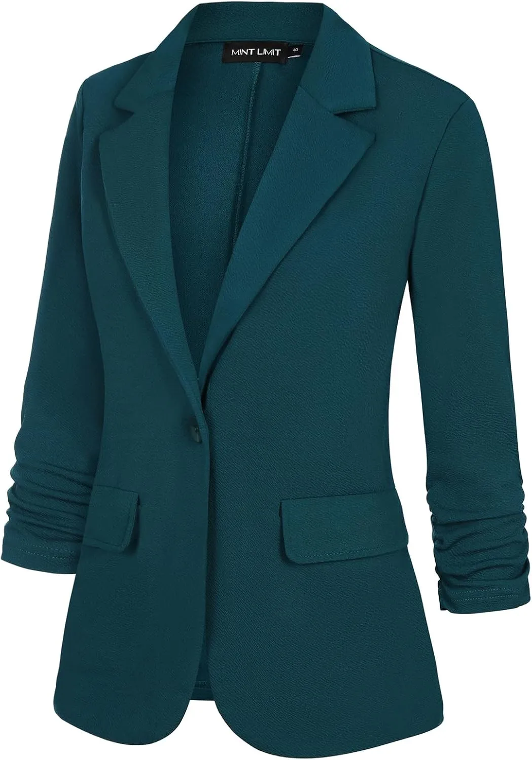 MINTLIMIT Womens Blazer 3/4 Sleeve Lapel Collar Business Work Blazers Button Front Casual Jackets with Pockets