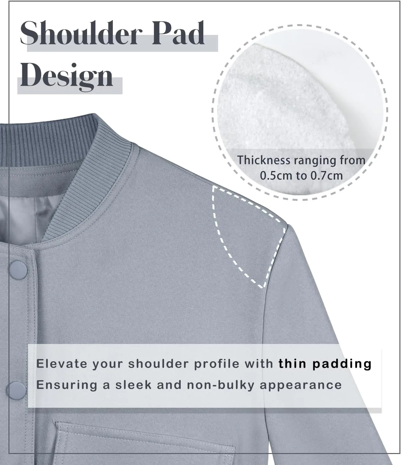 Modegal Women's Spring Varsity Bomber Jackets Long Sleeve Cropped Button Down Casual Coat with Pockets Outwear