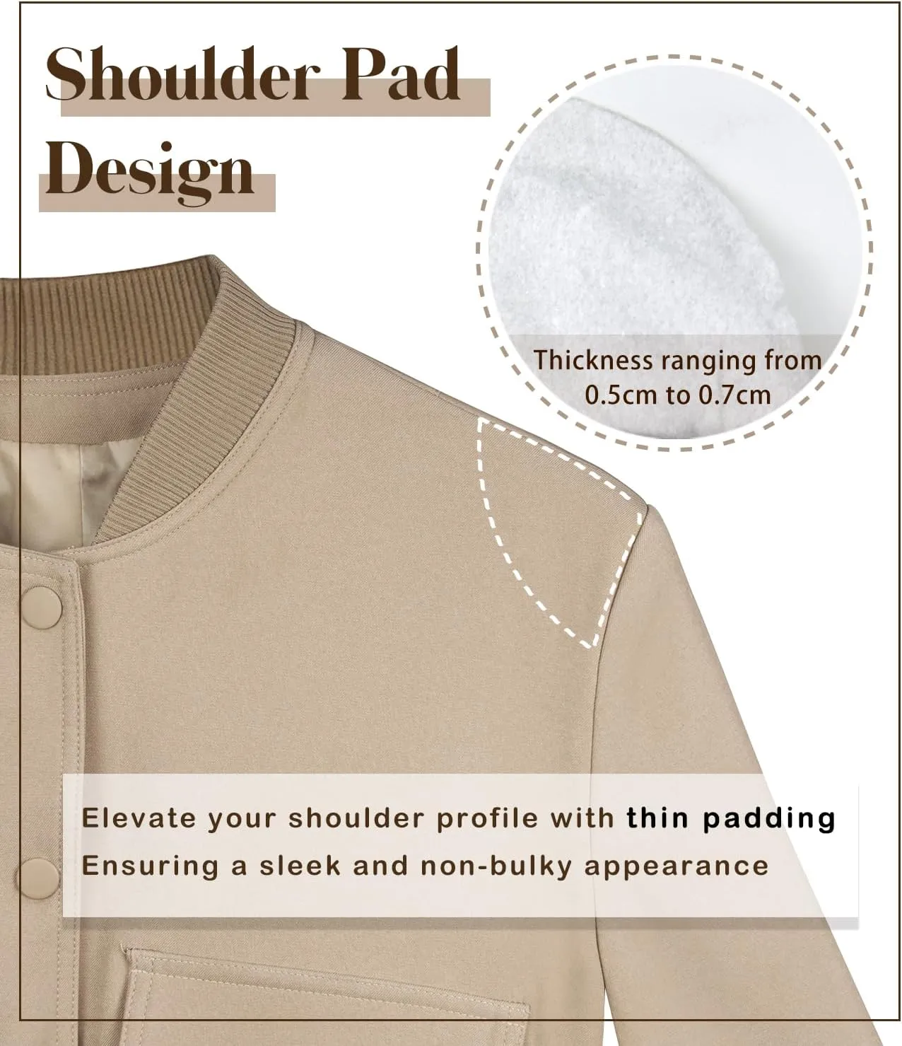 Modegal Women's Spring Varsity Bomber Jackets Long Sleeve Cropped Button Down Casual Coat with Pockets Outwear