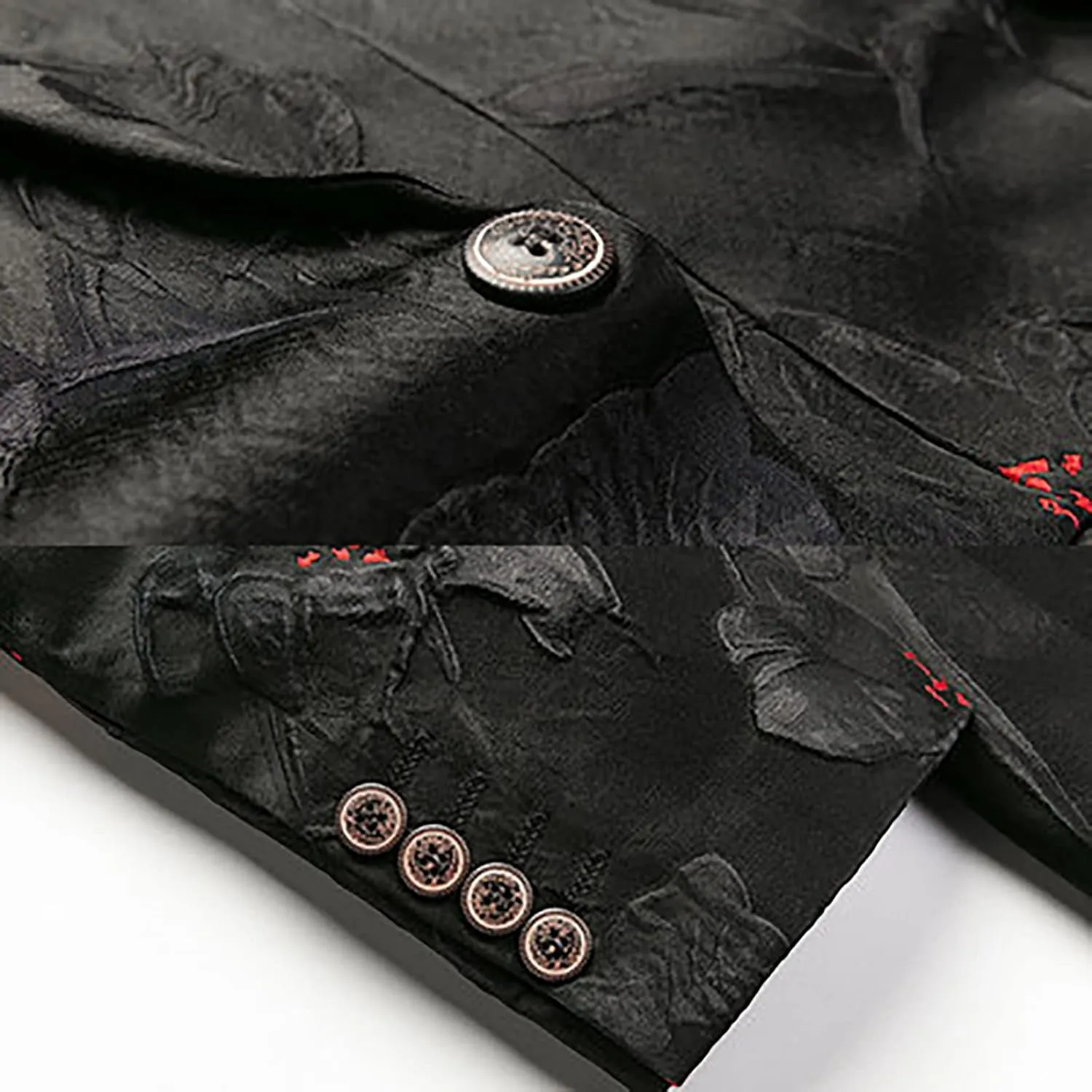 MOGU Mens Floral Tuxedo Blazer Slim Fit Stylish Jacquard Suit Jacket for Wedding Party Prom