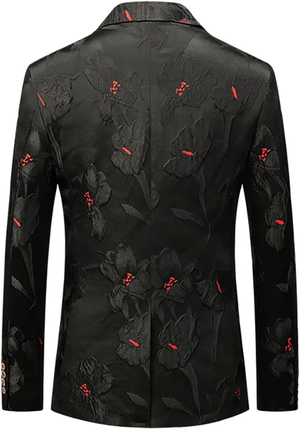 MOGU Mens Floral Tuxedo Blazer Slim Fit Stylish Jacquard Suit Jacket for Wedding Party Prom