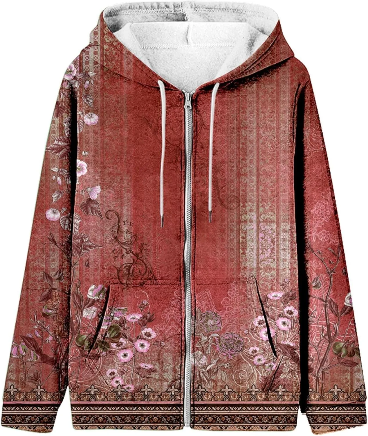 Muyise Womens Full Zip Up Hoodies Long Sleeve Oversized Y2K Coat Trendy Fall Outfits Casual Drawstring Jackets with Pockets