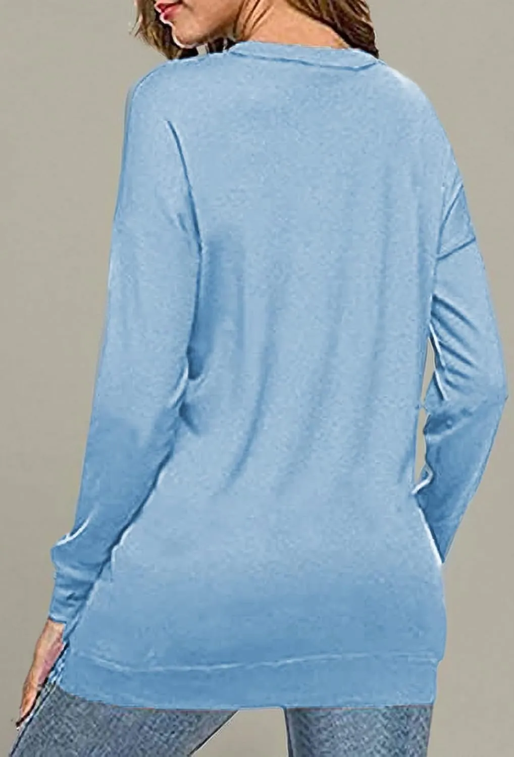 NEYOUQE Women Crewneck Pullover Sweatshirt Casual Fall Fashion Color Block Loose Long Sleeve Tops Plain Sweatshirts
