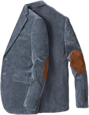 ONAXTDA Men's Corduroy Blazer with Elbow Patch Business Casual Jacket Spring Fall Sport Coats