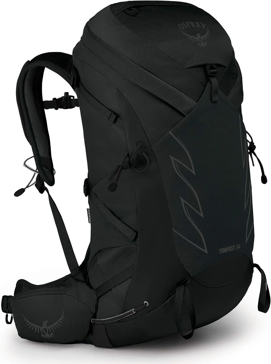 Osprey Tempest 34L Women's Hiking Backpack with Hipbelt, Stealth Black, WXS/S