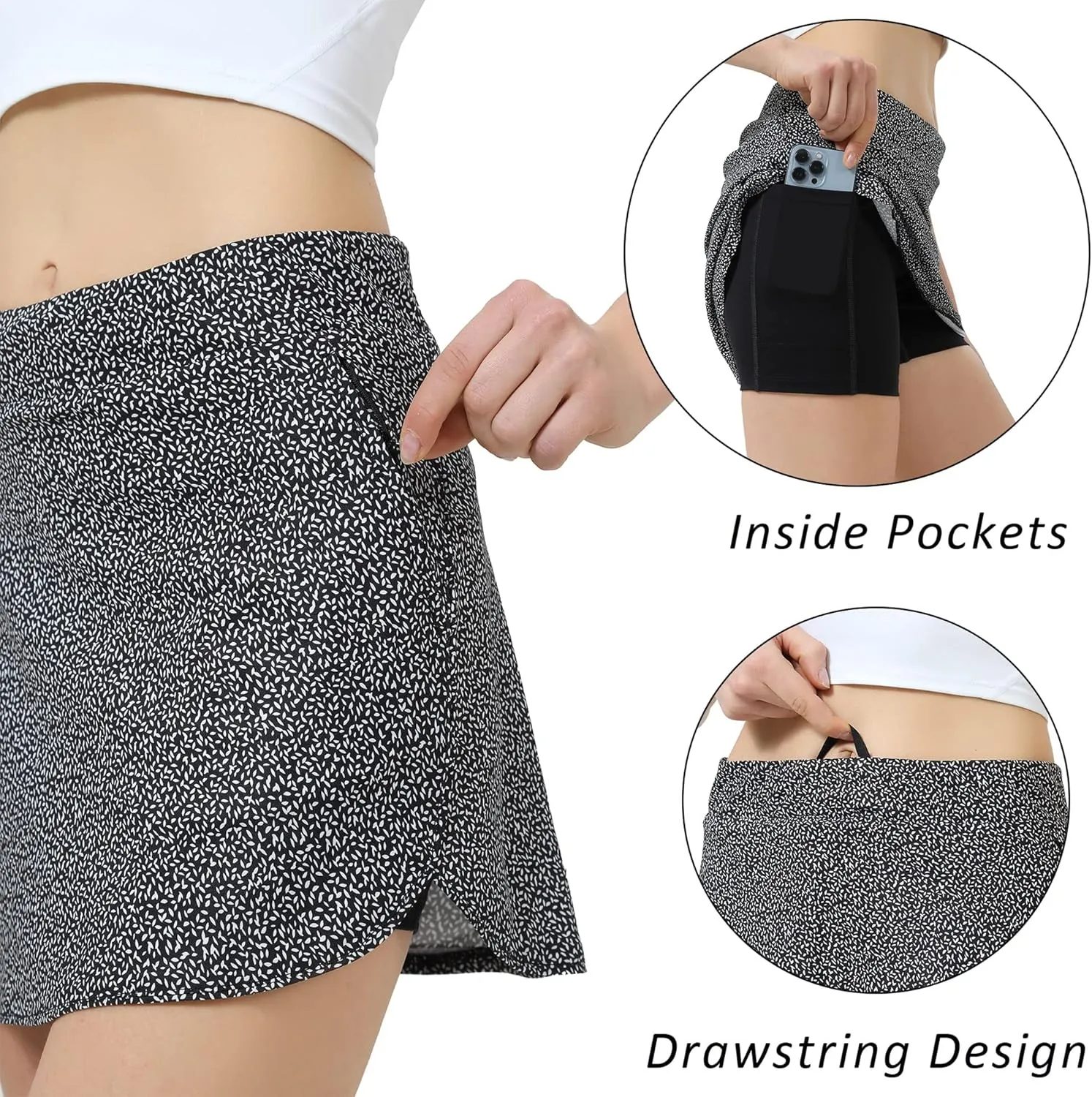 OVRUNS Tennis Skirts for Women with Shorts Pockets Athletic Running Skorts Skirts for Golf Workout Sport