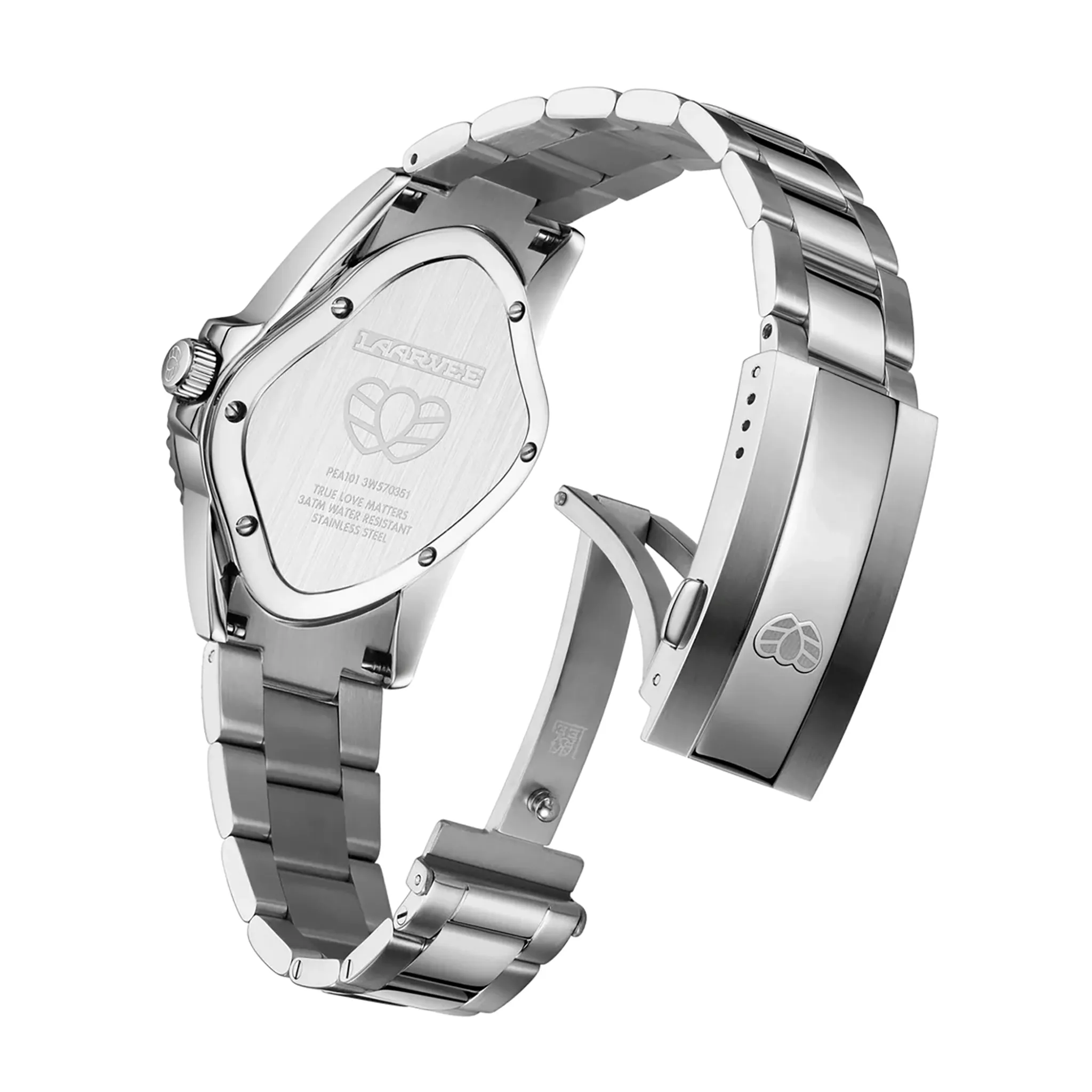 PEA101 / SILVER PRECISION STEEL&BLACK CERAMIC BEZEL&BLACK DIAL