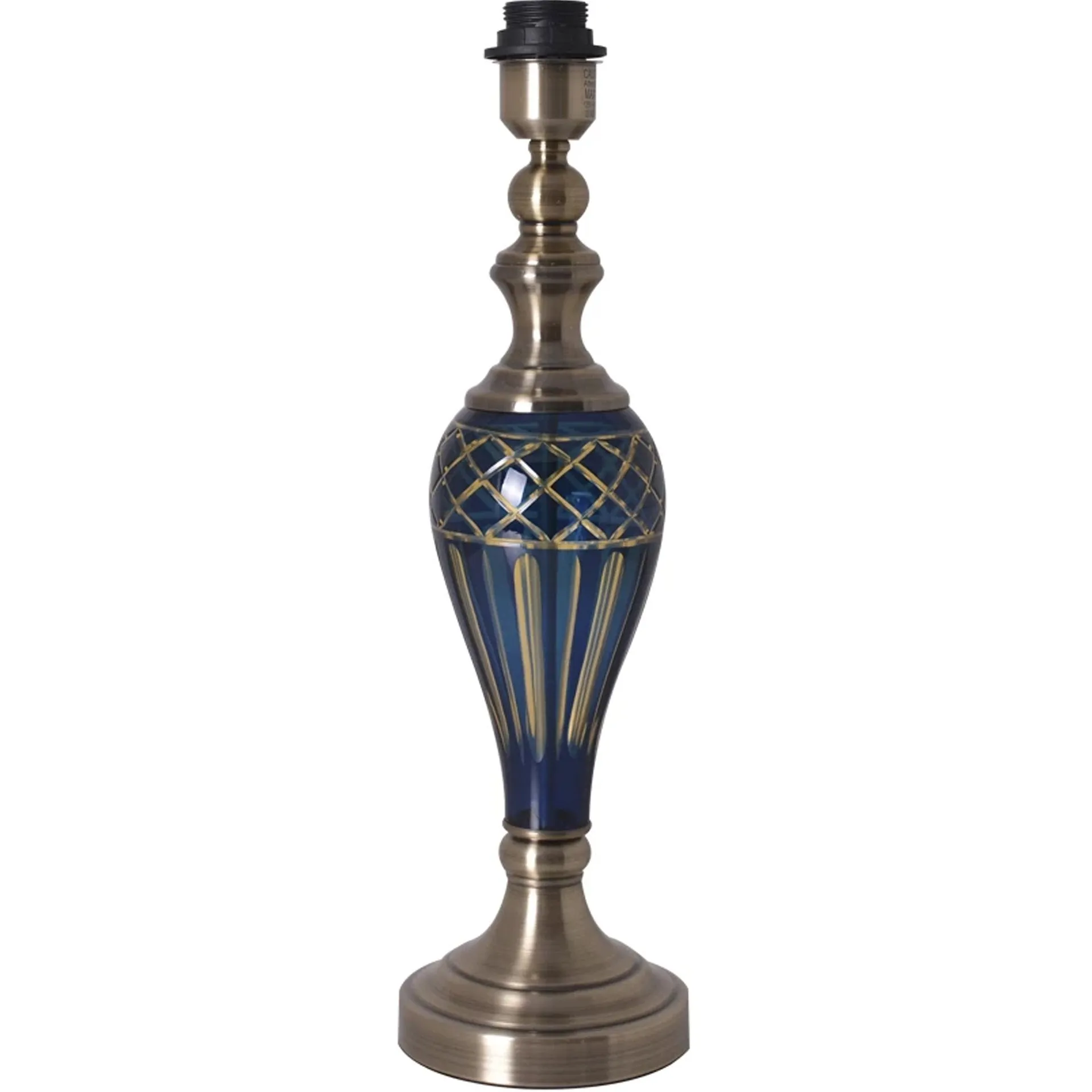 Piatunnia Art Deco Fluted Glass Table Lamp 28" - Cobalt Blue/Light Green