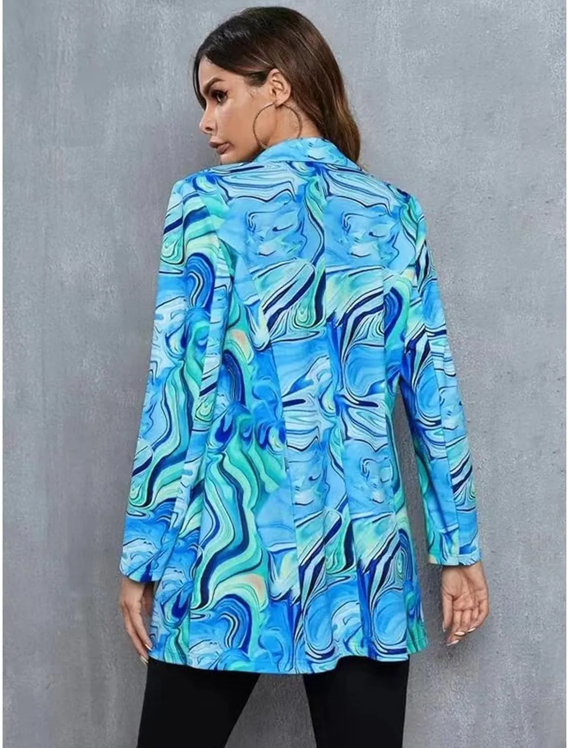 Printed Blazers for Women Colorful Women's Long Sleeves Notch Lapel Floral Blazer Casual Suit Jacket