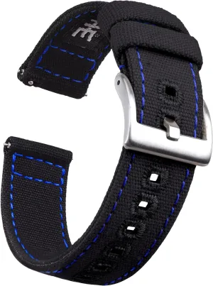Ritche Christmas Gift Canvas Quick Release Watch Band 18mm 20mm 22mm 24mm Replacement Watch Straps for Men Women, White Elephant Gifts, Stocking Stuffers for Men