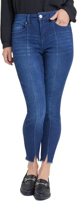 Royalty For Me Womens Women's High Rise Skinny Jean with Front Seam and Slit Detail Lifestyle Collection