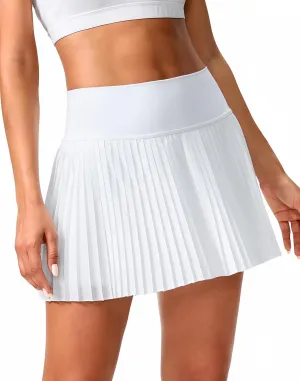 SANTINY Pleated Tennis Skirt for Women with Pockets Shorts Women's High Waisted Lightweight Athletic Golf Skorts Skirts
