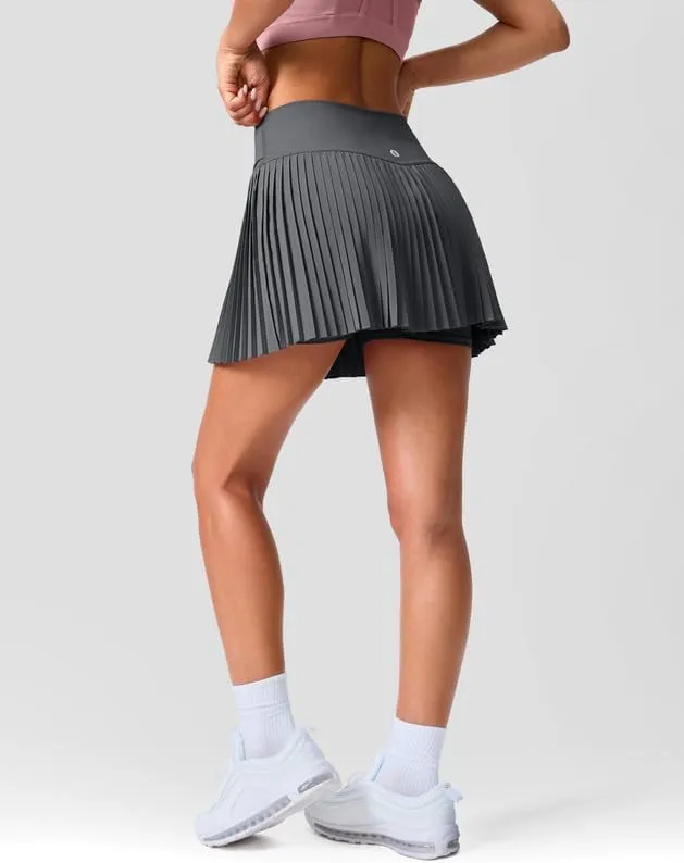 SANTINY Pleated Tennis Skirt for Women with Pockets Shorts Women's High Waisted Lightweight Athletic Golf Skorts Skirts