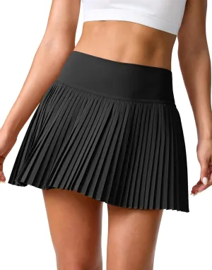 SANTINY Pleated Tennis Skirt for Women with Pockets Shorts Women's High Waisted Lightweight Athletic Golf Skorts Skirts
