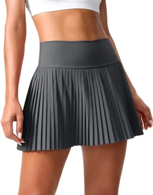 SANTINY Pleated Tennis Skirt for Women with Pockets Shorts Women's High Waisted Lightweight Athletic Golf Skorts Skirts
