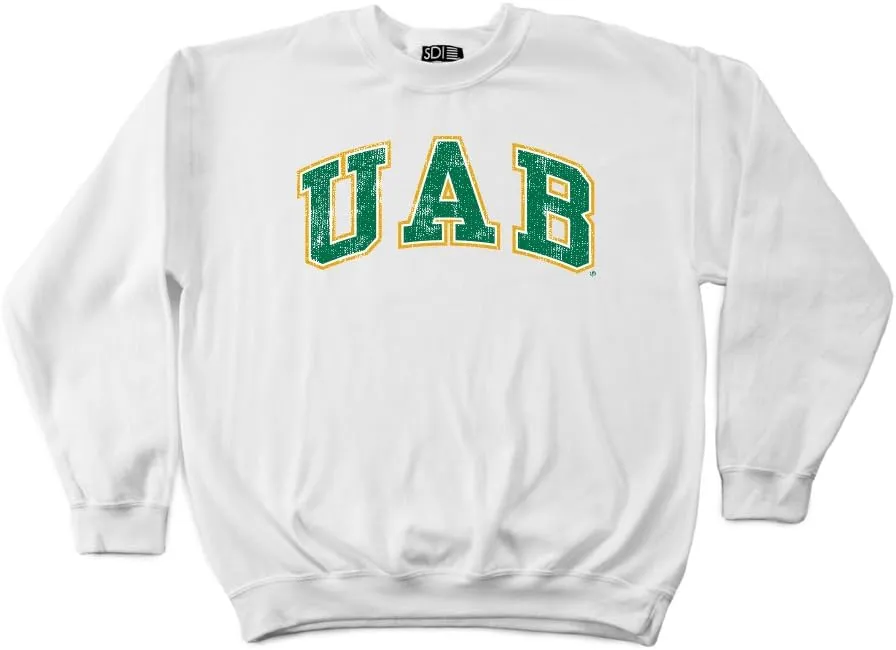 SDI Men's NCAA Alabama Birmingham Blazers 50/50 Blended 8-Ounce Vintage Crew Neck Sweatshirt