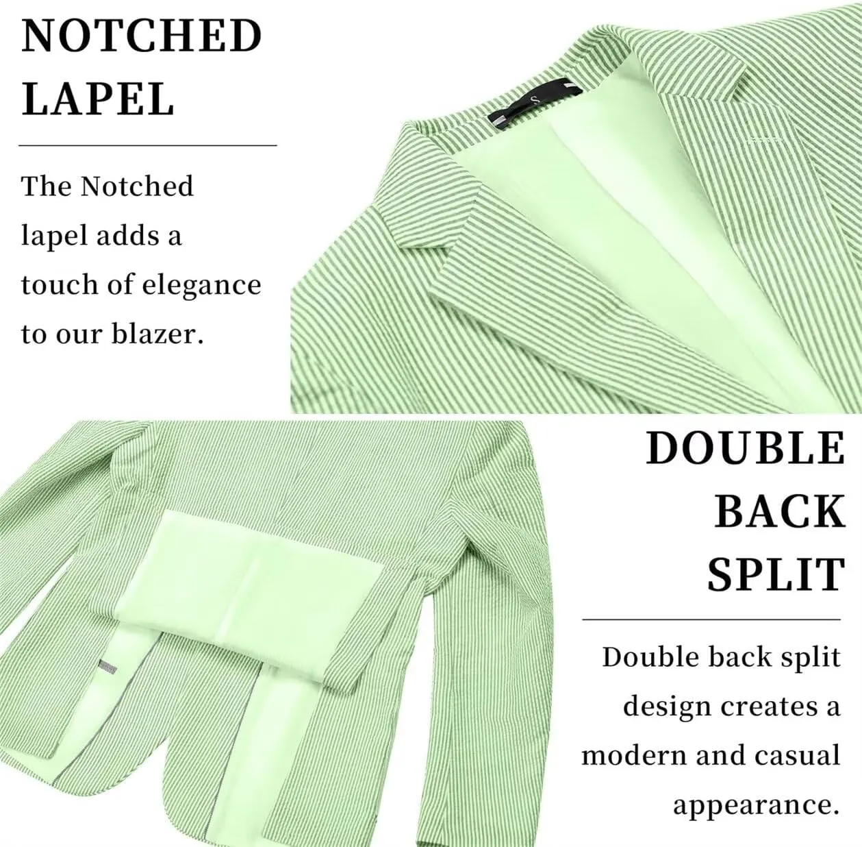 Seersucker Mens Suit Jacket Slim Fit Casual Blazer Summer Sport Coats Wedding Suits Jackets Prom Tuxedo Blazers