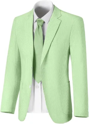 Seersucker Mens Suit Jacket Slim Fit Casual Blazer Summer Sport Coats Wedding Suits Jackets Prom Tuxedo Blazers