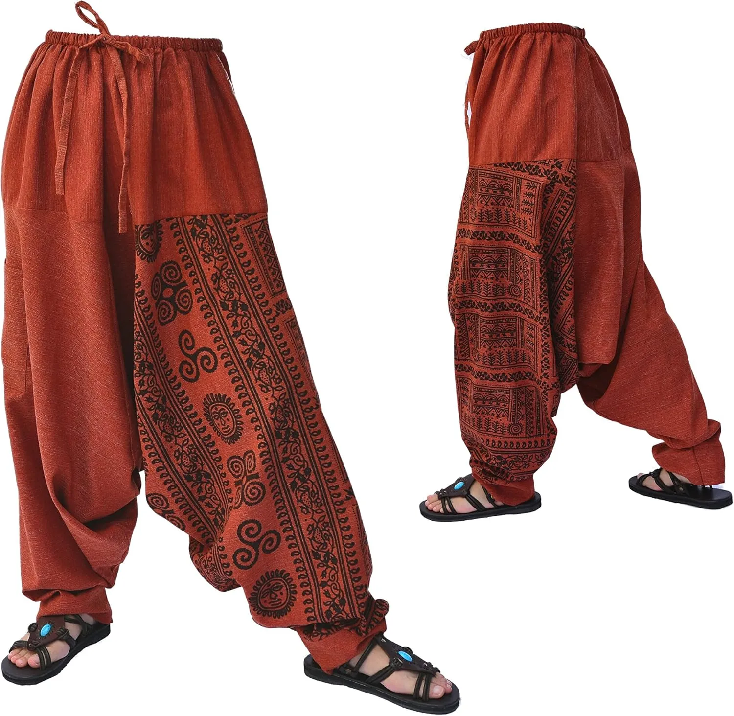 Siamrose Baggy Yoga Harem Pants for Men and Women, Wide Leg Lounge Trousers, 2 Pockets, One Size