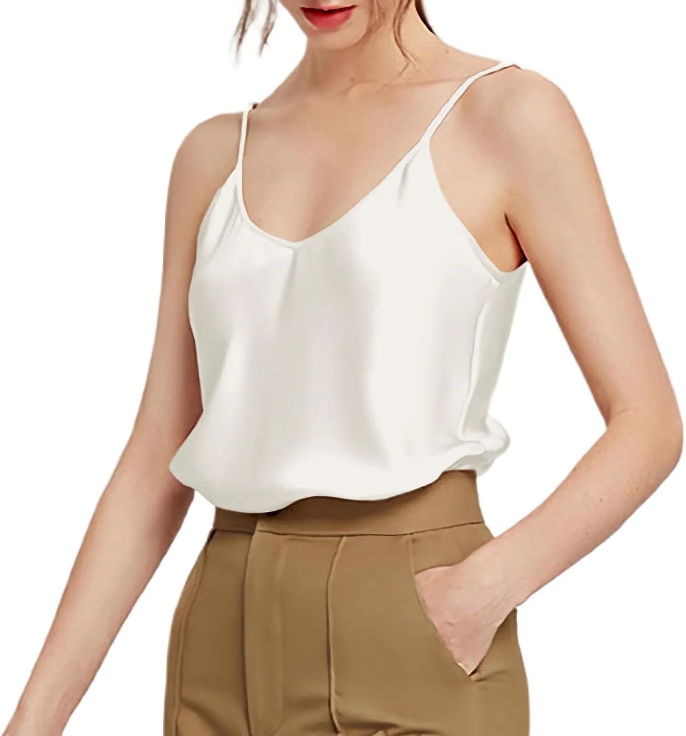 SIIK 100% Mulberry Silk Tank Tops for Women Camisoles & Tanks Basic Layer Cami Lingerie Shirt