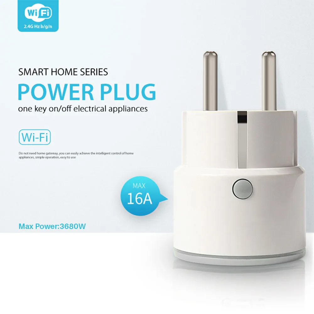 Smart Wifi Power Plug EU 16A 3680W With Power Monitor Timing Smart Home Wireless Socket Outlet Works With Alexa Echo Google Home
