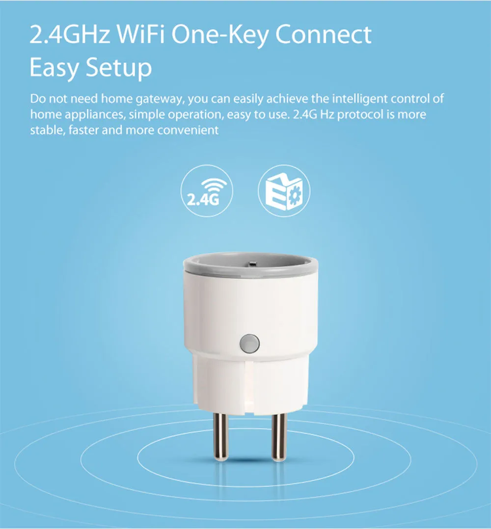 Smart Wifi Power Plug EU 16A 3680W With Power Monitor Timing Smart Home Wireless Socket Outlet Works With Alexa Echo Google Home
