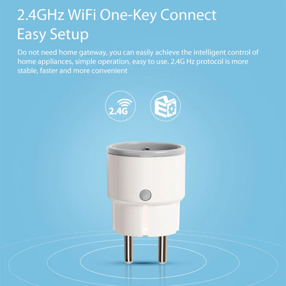 Smart Wifi Power Plug EU 16A 3680W With Power Monitor Timing Smart Home Wireless Socket Outlet Works With Alexa Echo Google Home