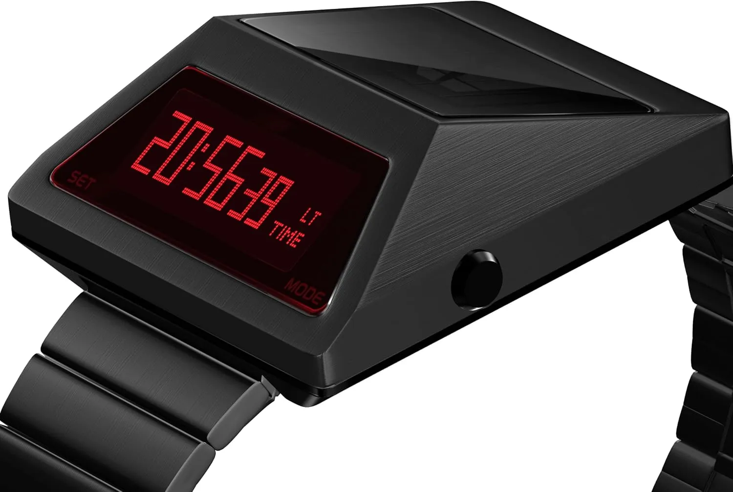 Stainless Steel Solar Unique Metal Watches, OLED Display Men's Digital Watches, Lift-to-Wake Screen