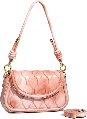 Stylish Underarm Bag for Women PU Leather Flap Crossbody Saddle Shoulder Bag Embossed Handbag Purse Designer Satchelbag582OWOISS