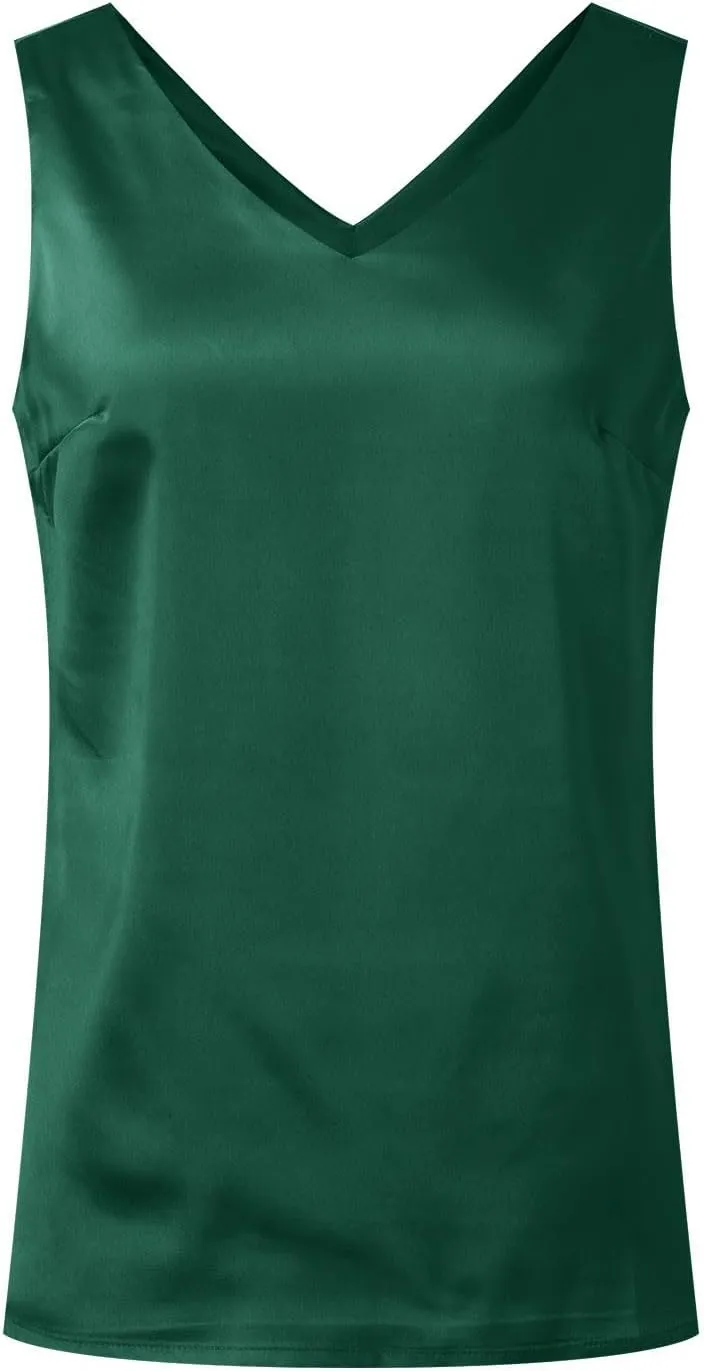 Summer Tank Tops for Women 2025 V Neck Casual Cami Sleeveless Camisole Blouses Summer Basic Tank Shirt