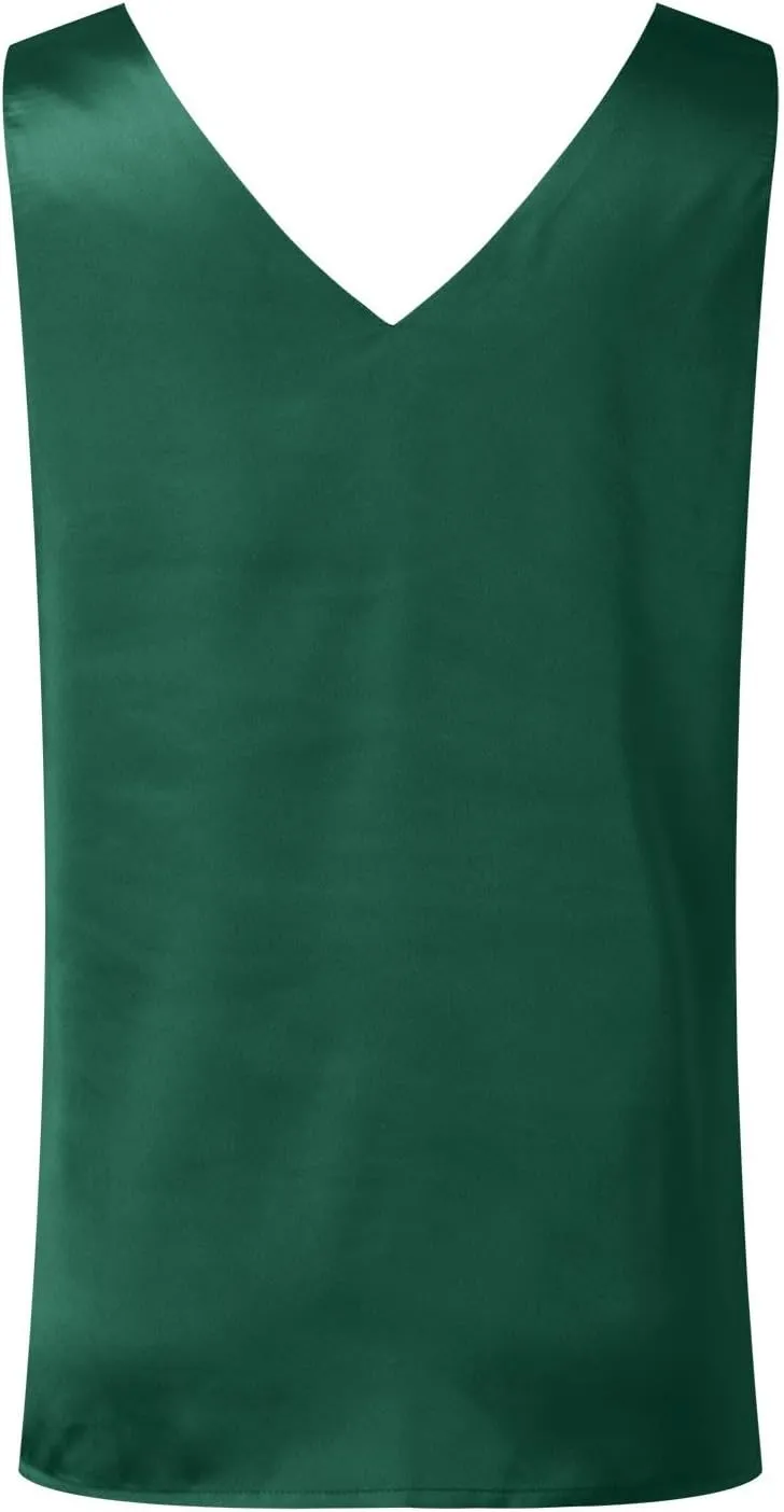 Summer Tank Tops for Women 2025 V Neck Casual Cami Sleeveless Camisole Blouses Summer Basic Tank Shirt