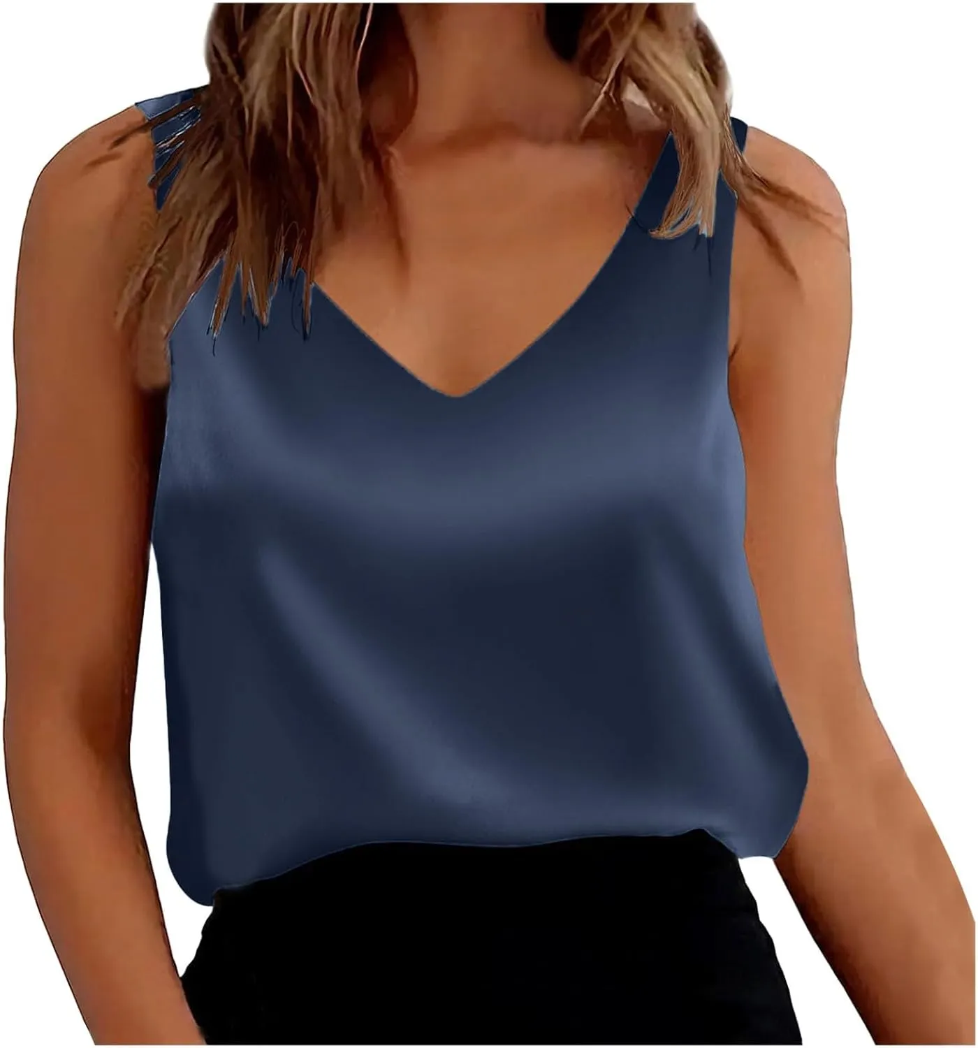 Summer Tank Tops for Women 2025 V Neck Casual Cami Sleeveless Camisole Blouses Summer Basic Tank Shirt